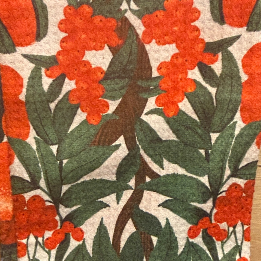 Blue Collection Vibrant Orange Floral Tea Towel - Picture 5 of 5